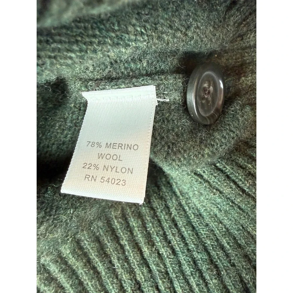 Banana Republic Mens XL Forest Green Shawl Collar Italian Yarn Elbow Sweater